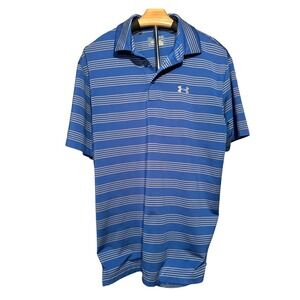 Under Armour Performance Golf Short Sleeve Polo Shirt Blue Men's Medium
